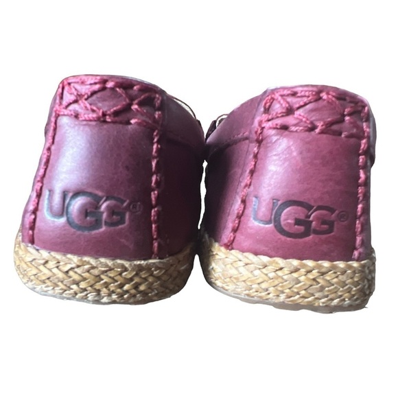 UGG Kaelee Women’s Red Leather Moccasin Loafers, Size 5 - Picture 6 of 8